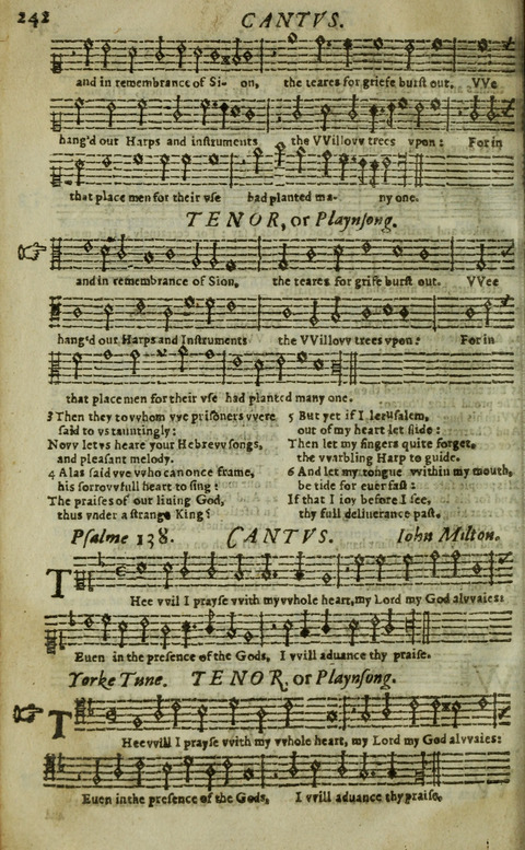 The Whole Booke of Psalmes: with the Hymnes Evangelicall, and Songs Spirituall page 244