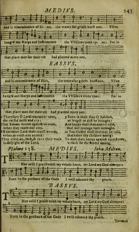 The Whole Booke of Psalmes: with the Hymnes Evangelicall, and Songs Spirituall page 245