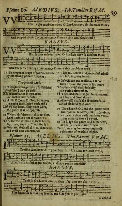 The Whole Booke of Psalmes: with the Hymnes Evangelicall, and Songs Spirituall page 39