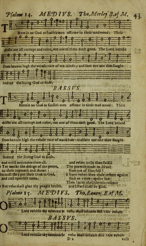 The Whole Booke of Psalmes: with the Hymnes Evangelicall, and Songs Spirituall page 43