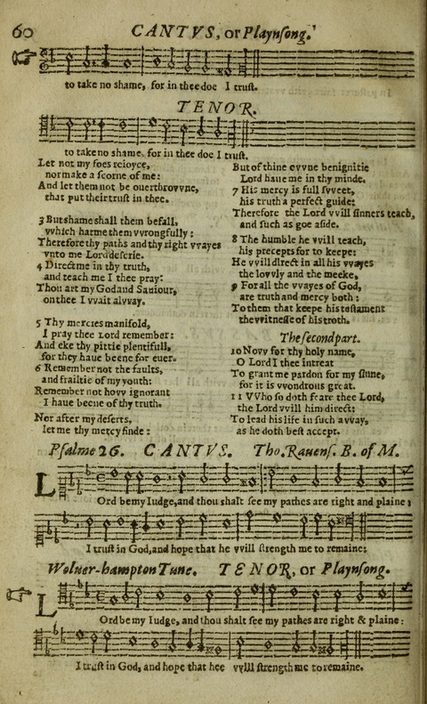 The Whole Booke of Psalmes: with the Hymnes Evangelicall, and Songs Spirituall page 60