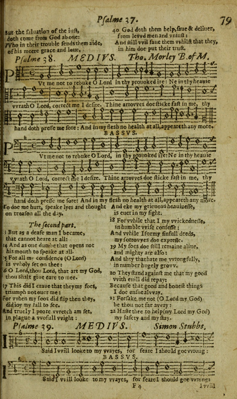 The Whole Booke of Psalmes: with the Hymnes Evangelicall, and Songs Spirituall page 79