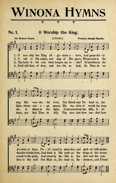 Winona Hymns: with Supplement page 2
