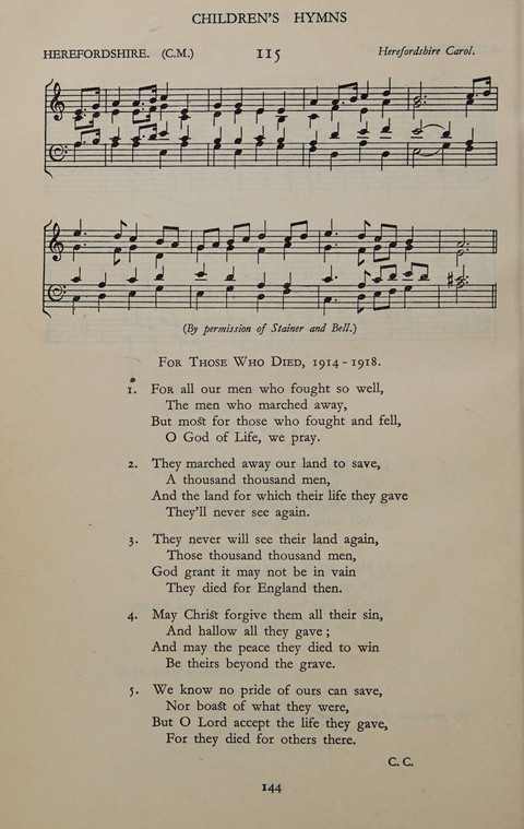 The Winchester Hymn Supplement: with Tunes page 144