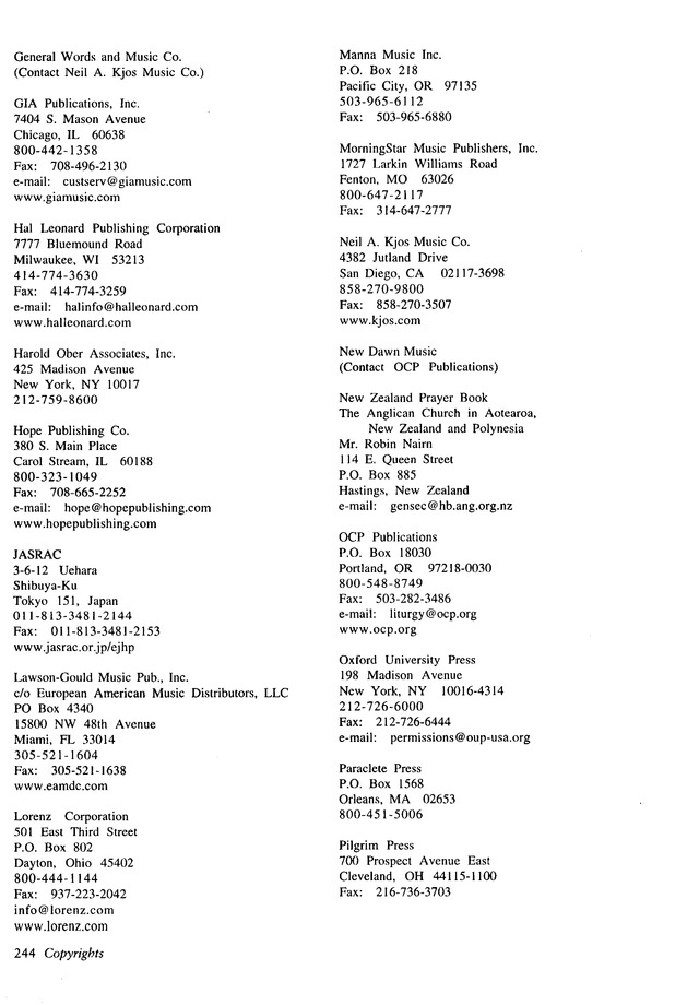 Wonder, Love, and Praise: a supplement to the Hymnal 1982 page 244