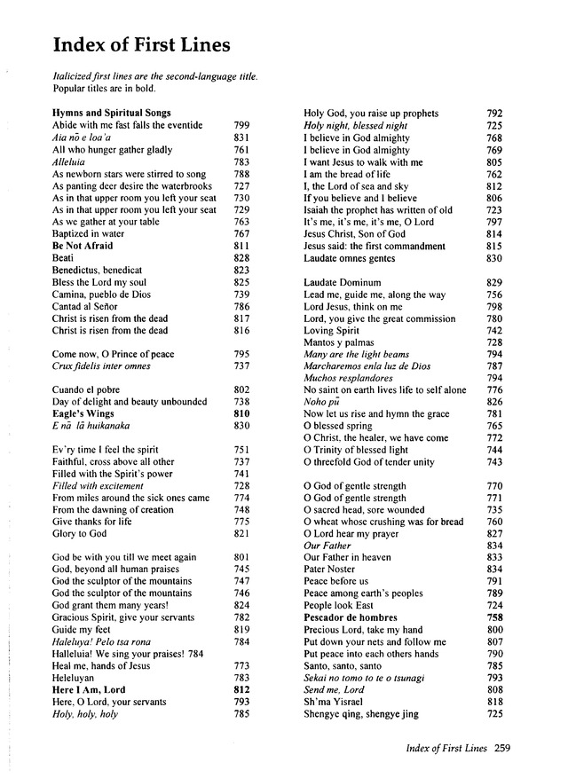 Wonder, Love, and Praise: a supplement to the Hymnal 1982 page 259