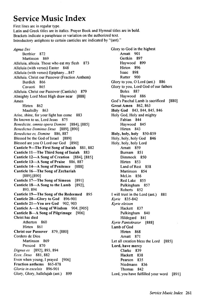 Wonder, Love, and Praise: a supplement to the Hymnal 1982 page 261