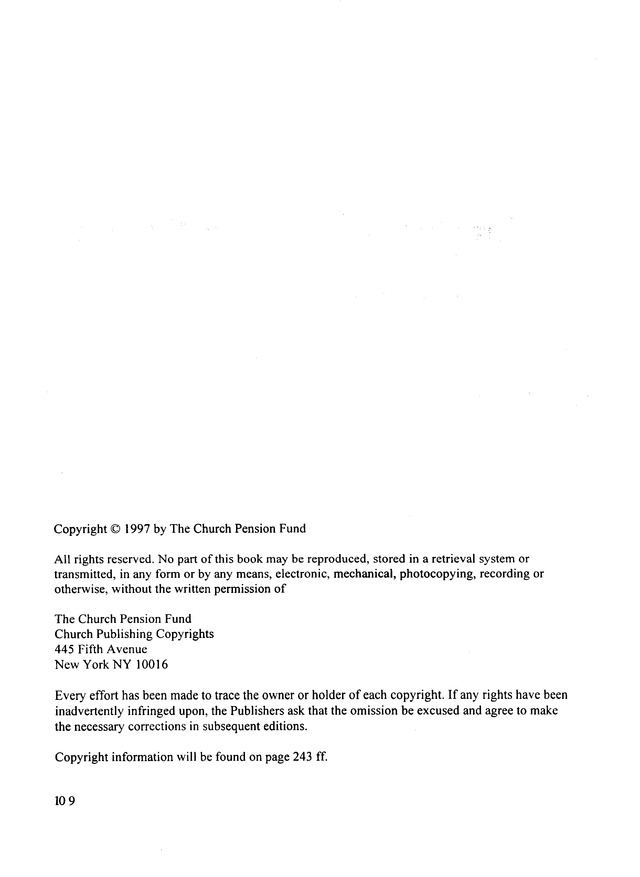 Wonder, Love, and Praise: a supplement to the Hymnal 1982 page ii