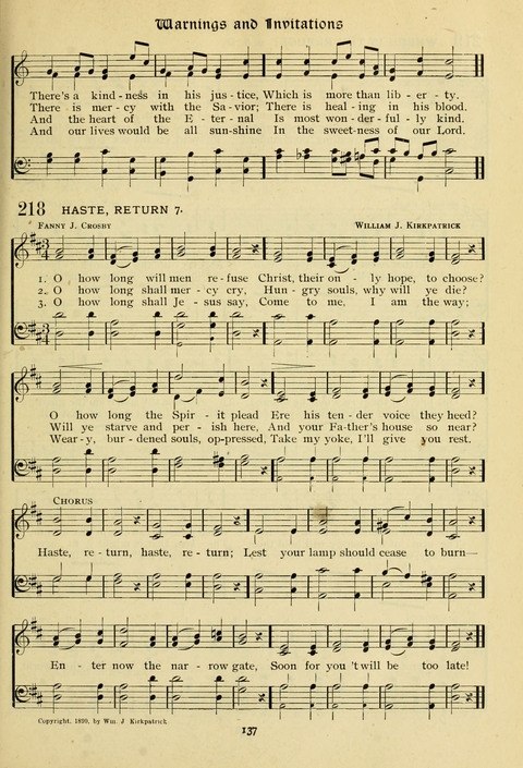 The Wesleyan Methodist Hymnal: Designed for Use in the Wesleyan Methodist Connection (or Church) of America page 137
