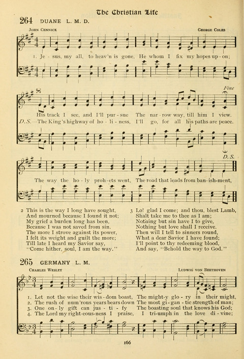 The Wesleyan Methodist Hymnal: Designed for Use in the Wesleyan Methodist Connection (or Church) of America page 166