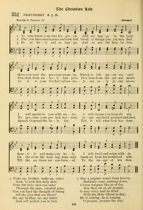 The Wesleyan Methodist Hymnal: Designed for Use in the Wesleyan Methodist Connection (or Church) of America page 222