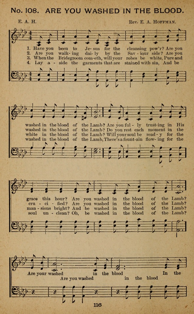 Windows of Heaven: hymns new and old for the church, Sunday school and home used by Rev. H.M. Wharton in evangelistic work page 116