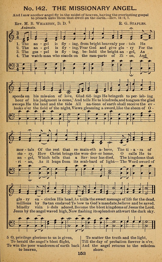 Windows of Heaven: hymns new and old for the church, Sunday school and home used by Rev. H.M. Wharton in evangelistic work page 153