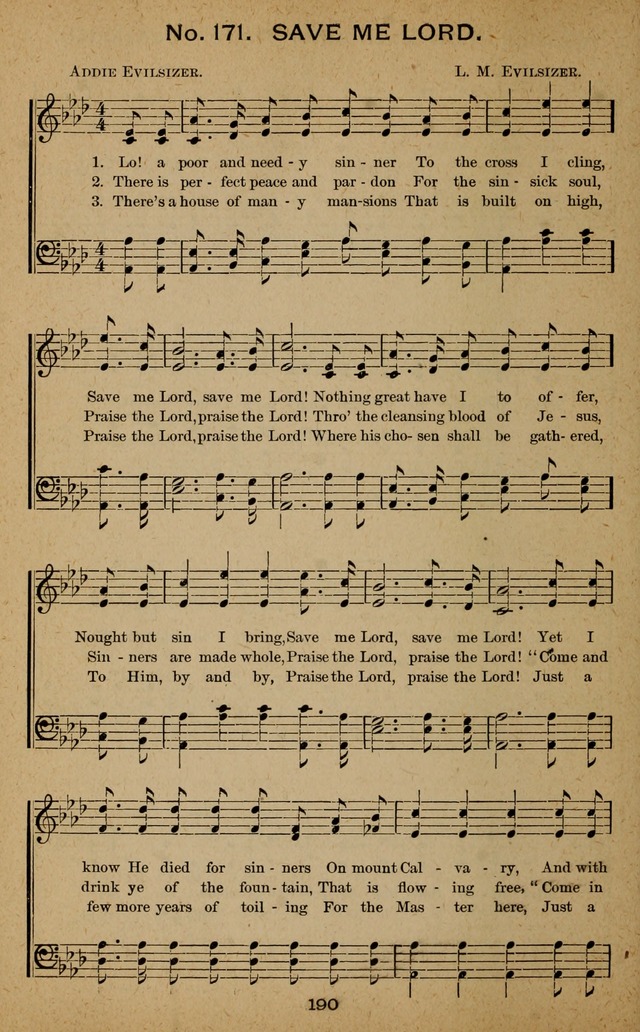 Windows of Heaven: hymns new and old for the church, Sunday school and home used by Rev. H.M. Wharton in evangelistic work page 190