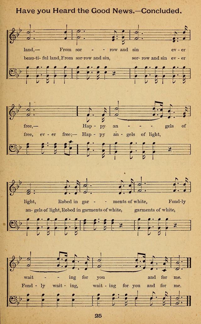 Windows of Heaven: hymns new and old for the church, Sunday school and home used by Rev. H.M. Wharton in evangelistic work page 25