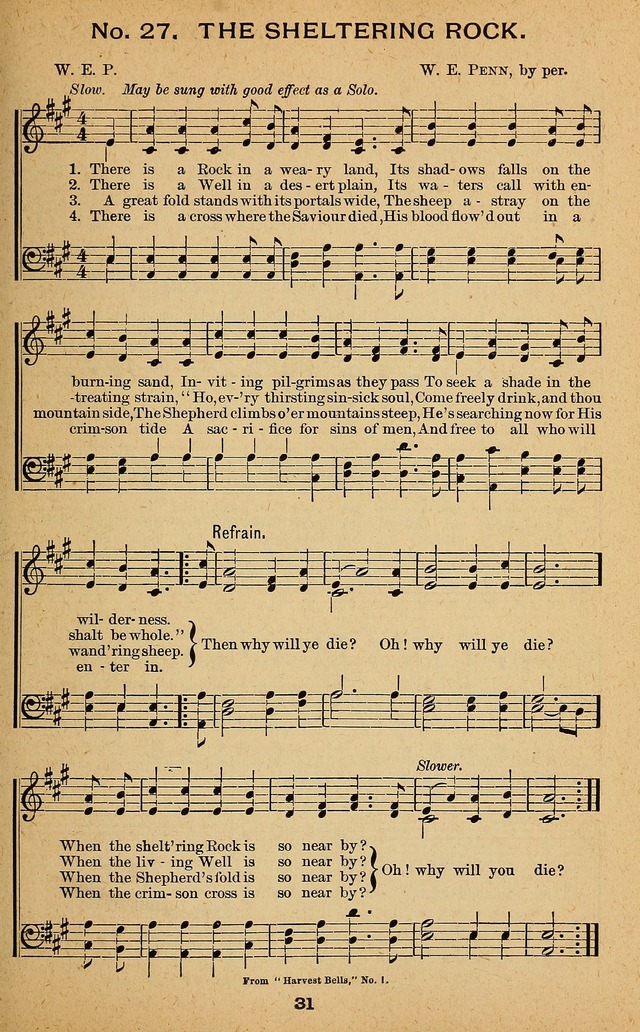 Windows of Heaven: hymns new and old for the church, Sunday school and home used by Rev. H.M. Wharton in evangelistic work page 31