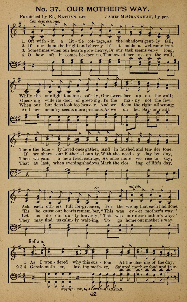 Windows of Heaven: hymns new and old for the church, Sunday school and home used by Rev. H.M. Wharton in evangelistic work page 42