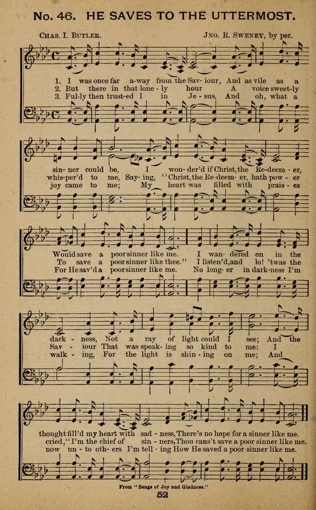 Windows of Heaven: hymns new and old for the church, Sunday school and home used by Rev. H.M. Wharton in evangelistic work page 52
