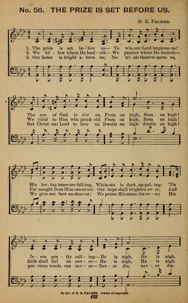 Windows of Heaven: hymns new and old for the church, Sunday school and home used by Rev. H.M. Wharton in evangelistic work page 62