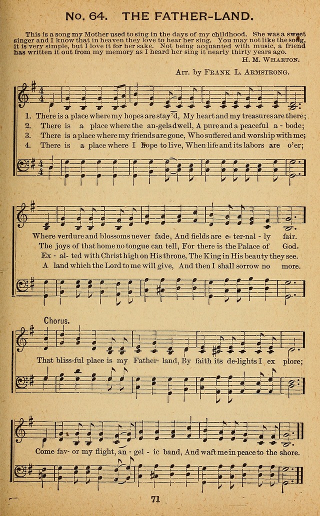 Windows of Heaven: hymns new and old for the church, Sunday school and home used by Rev. H.M. Wharton in evangelistic work page 71