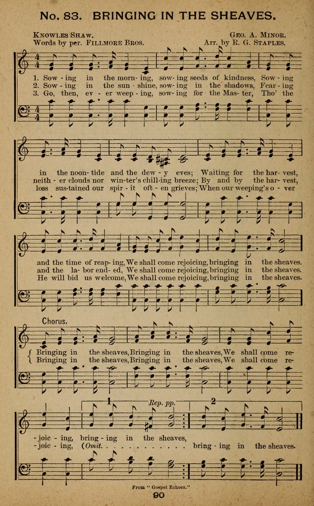 Windows of Heaven: hymns new and old for the church, Sunday school and home used by Rev. H.M. Wharton in evangelistic work page 90