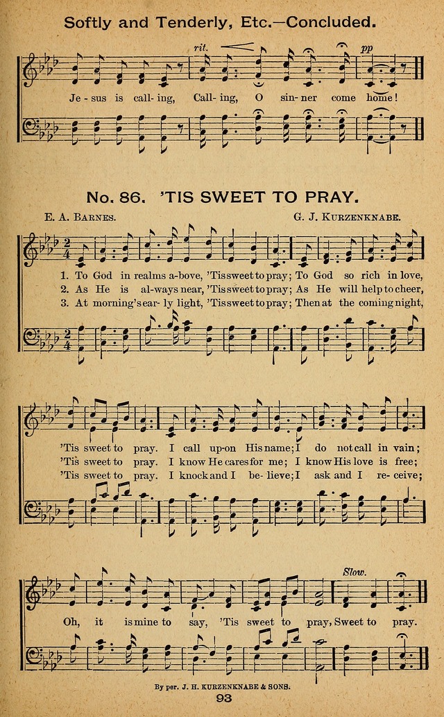 Windows of Heaven: hymns new and old for the church, Sunday school and home used by Rev. H.M. Wharton in evangelistic work page 93