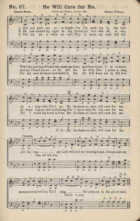 Winning Praise: a choice collection of sacred songs page 70