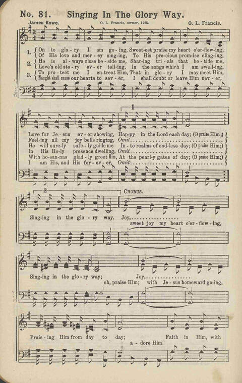 Winning Praise: a choice collection of sacred songs page 85