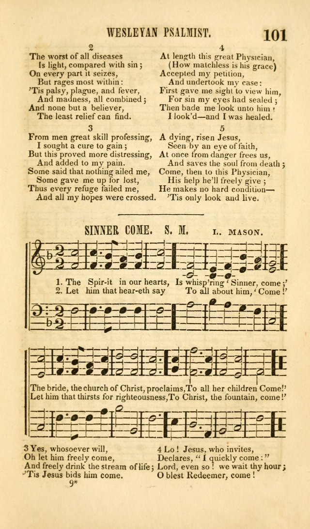 The Wesleyan Psalmist, or Songs of Canaan: a collection of hymns and tunes designed to be used at camp-meetings, and at class and prayer meetings, and other occasions of social devotion page 108