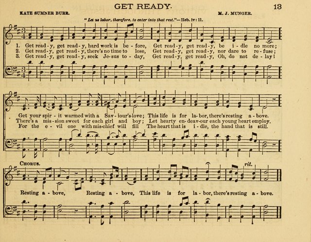 White Robes for the Sunday School: a choice new collection of songs, quartets, and choruses for Sunday-Schools, devotional meetings, and the home circle page 13