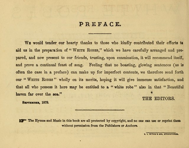 White Robes for the Sunday School: a choice new collection of songs, quartets, and choruses for Sunday-Schools, devotional meetings, and the home circle page 2
