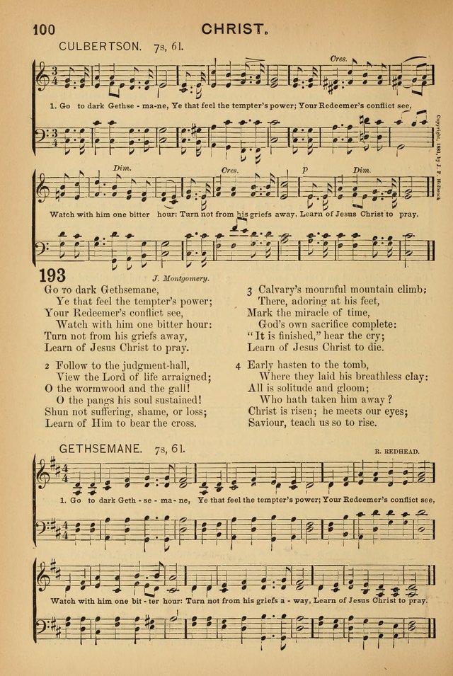 Worship in Song: a selection of hymns and tunes for the Service of the Sanctuary  page 100
