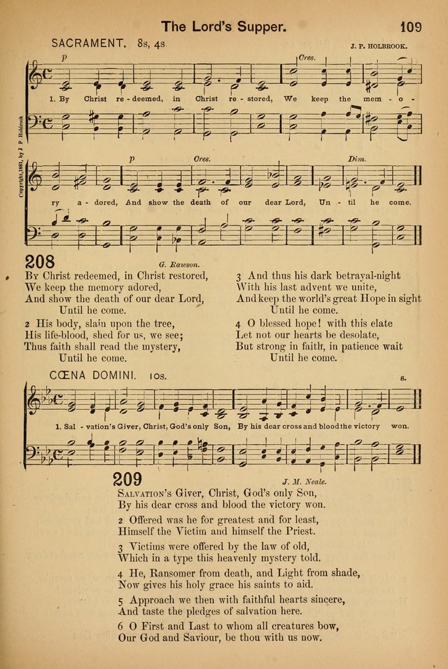 Worship in Song: a selection of hymns and tunes for the Service of the Sanctuary  page 109