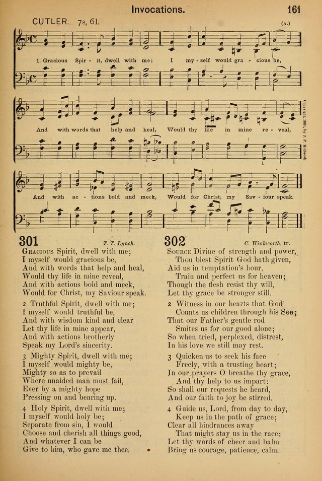 Worship in Song: a selection of hymns and tunes for the Service of the Sanctuary  page 161