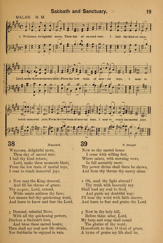 Worship in Song: a selection of hymns and tunes for the Service of the Sanctuary  page 19