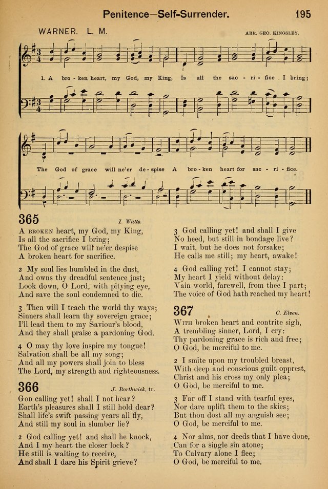 Worship in Song: a selection of hymns and tunes for the Service of the Sanctuary  page 195
