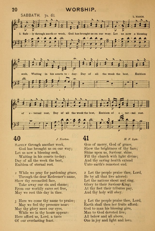 Worship in Song: a selection of hymns and tunes for the Service of the Sanctuary  page 20