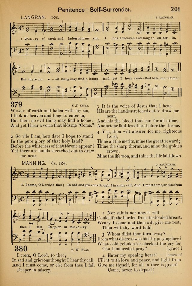 Worship in Song: a selection of hymns and tunes for the Service of the Sanctuary  page 201