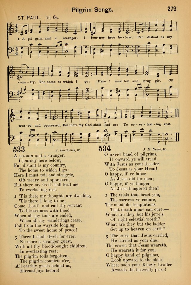 Worship in Song: a selection of hymns and tunes for the Service of the Sanctuary  page 279