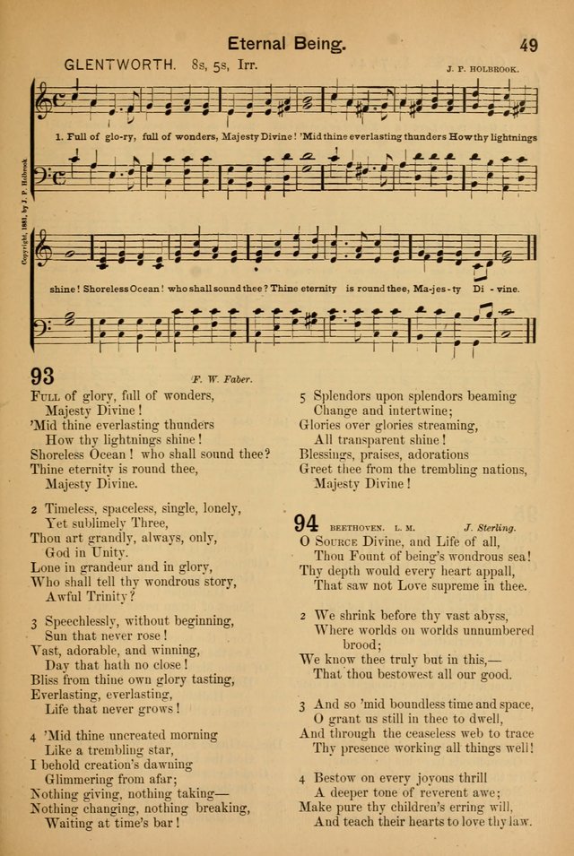 Worship in Song: a selection of hymns and tunes for the Service of the Sanctuary  page 49