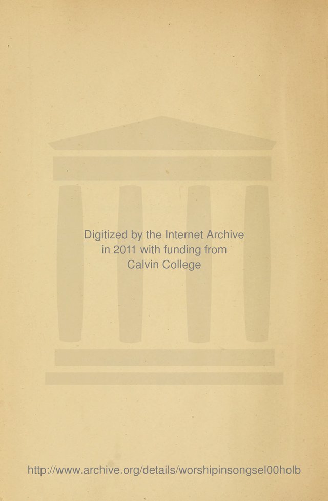Worship in Song: a selection of hymns and tunes for the Service of the Sanctuary  page v