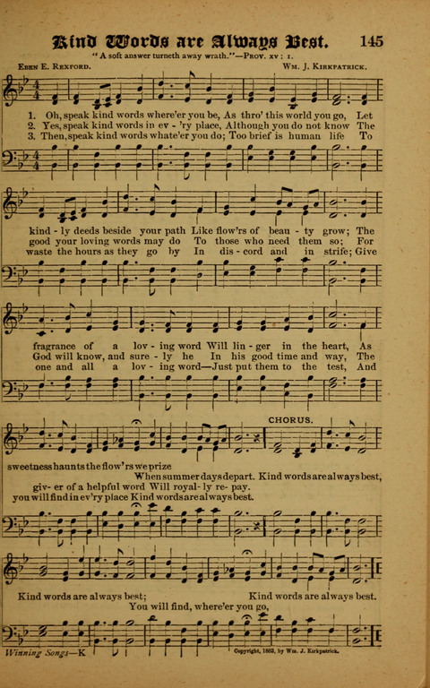 Winning Songs: for use in meetings for Christian worship or work page 145