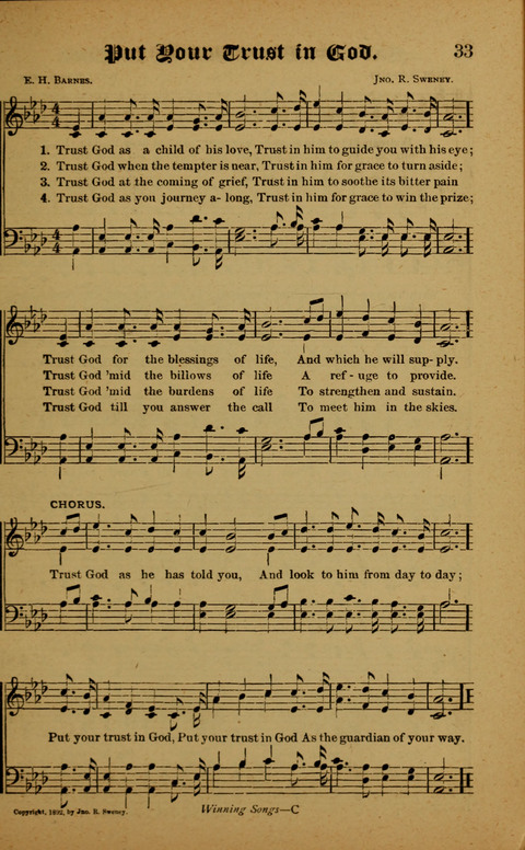 Winning Songs: for use in meetings for Christian worship or work page 33