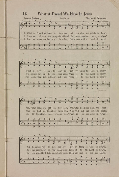 Wonderful Songs: A Collection of Familiar Hymns Designed for Evangelistic Work, For Use in Tents, Etc. page 13