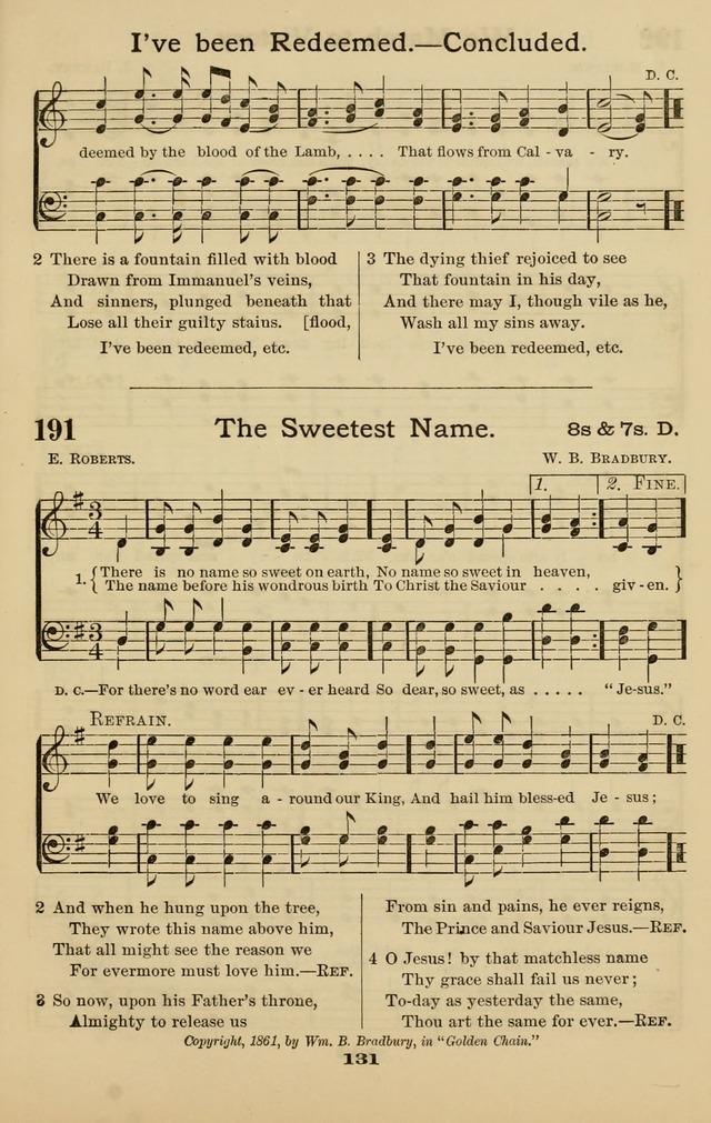 Westminster Sabbath School Hymnal, a collection of hymns and tunes for use in sabbath-schools and social meetings page 132