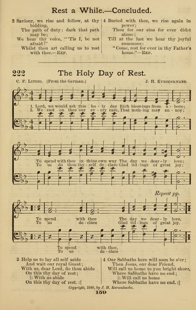 Westminster Sabbath School Hymnal, a collection of hymns and tunes for use in sabbath-schools and social meetings page 160