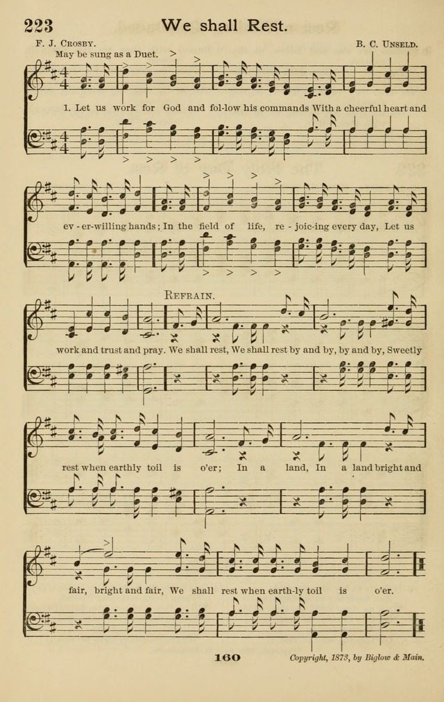 Westminster Sabbath School Hymnal, a collection of hymns and tunes for use in sabbath-schools and social meetings page 161
