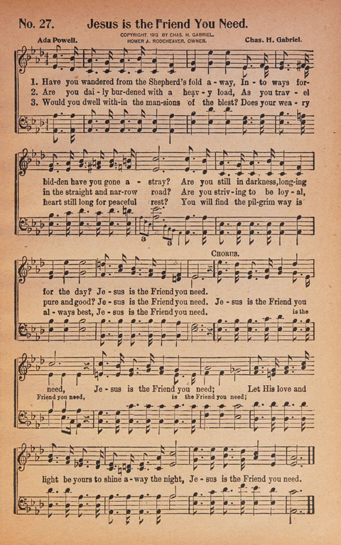 World Wide Revival Songs: for the Church, Sunday School and Evangelistic Meetings page 27