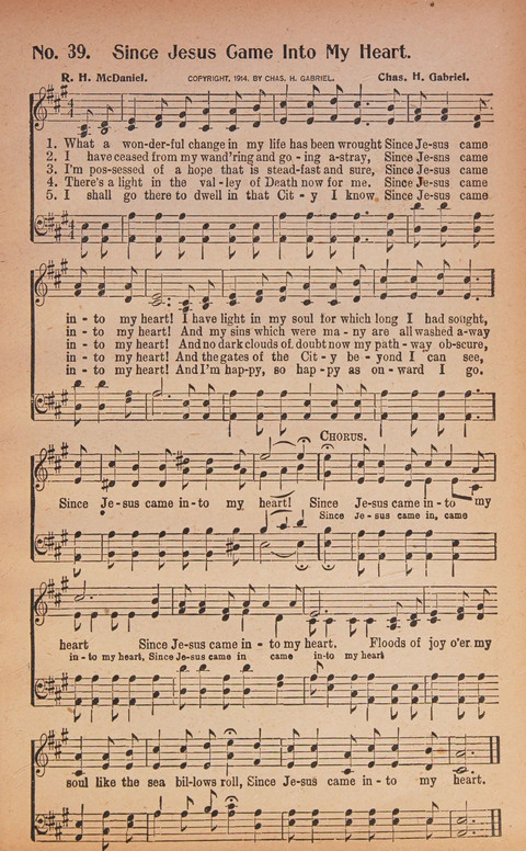 World Wide Revival Songs: for the Church, Sunday School and Evangelistic Meetings page 39