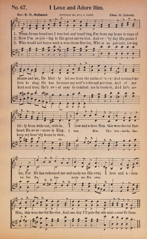 World Wide Revival Songs: for the Church, Sunday School and Evangelistic Meetings page 67